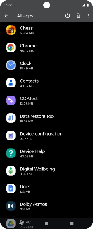 Press the required app. Press the required app.
