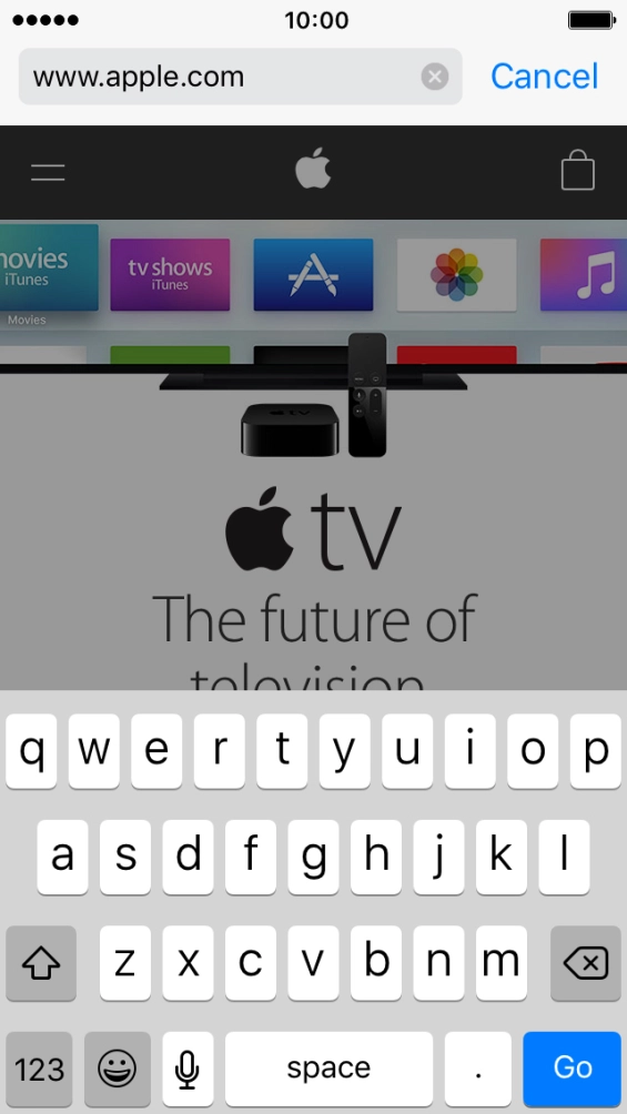 Key in the address of the required web page and press Go. Key in the address of the required web page and press Go.