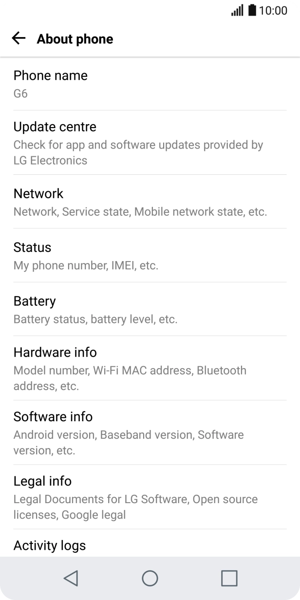 Press Update centre. If a new software version is available, it's displayed. Follow the instructions on the screen to update the phone software.