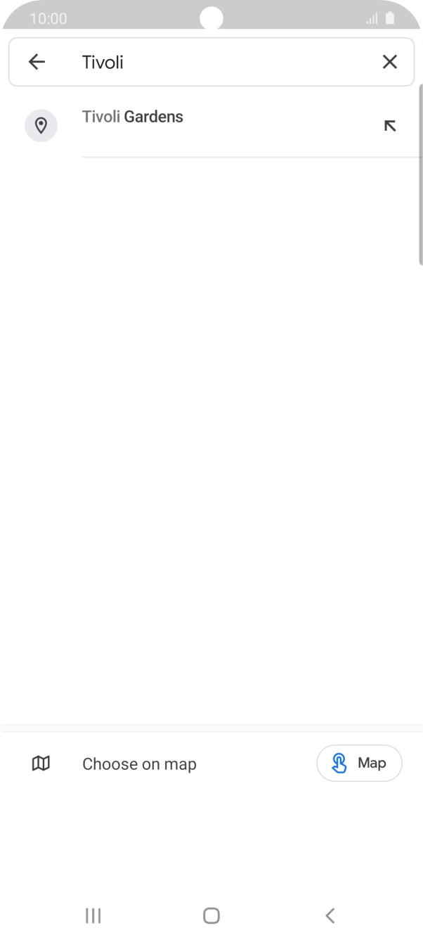 Press the required destination.