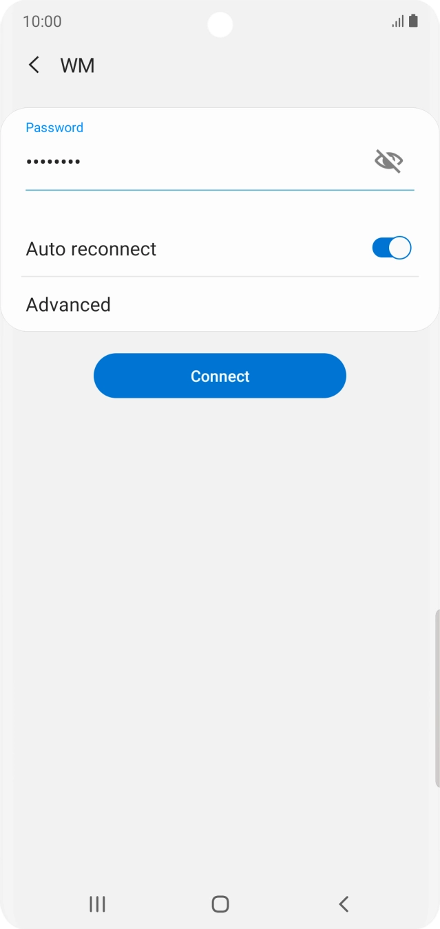 Key in the password for the Wi-Fi network and press Connect.