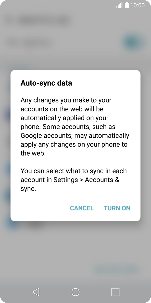 If you turn on the function, press TURN ON.