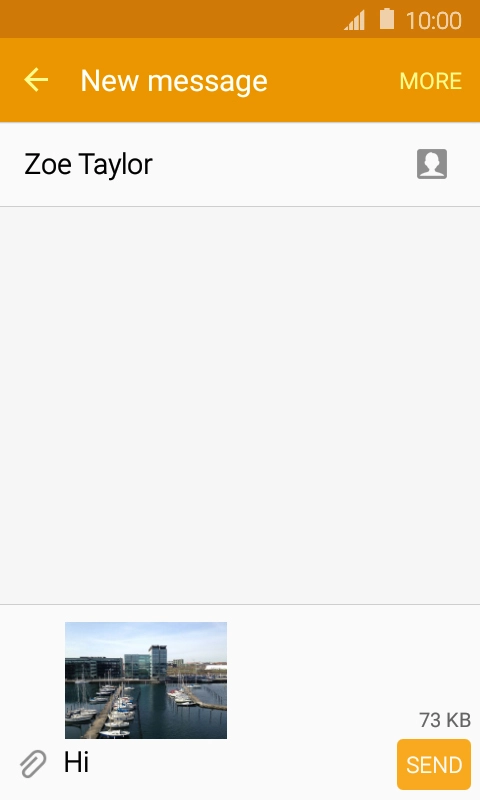 Press SEND when you've written your picture message.