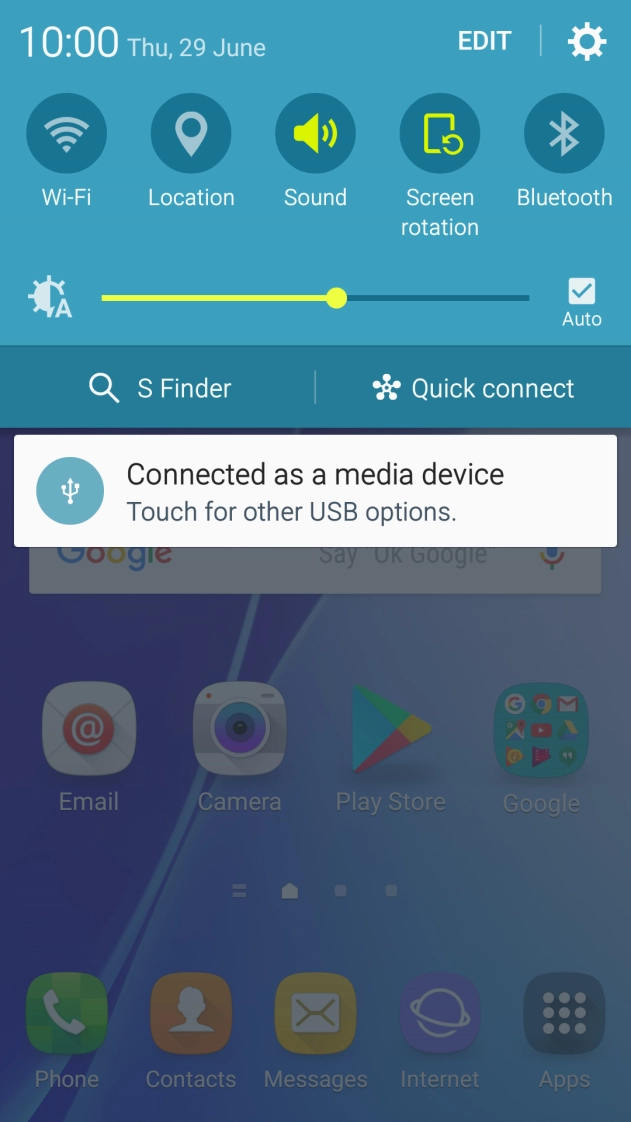 Press the settings icon.