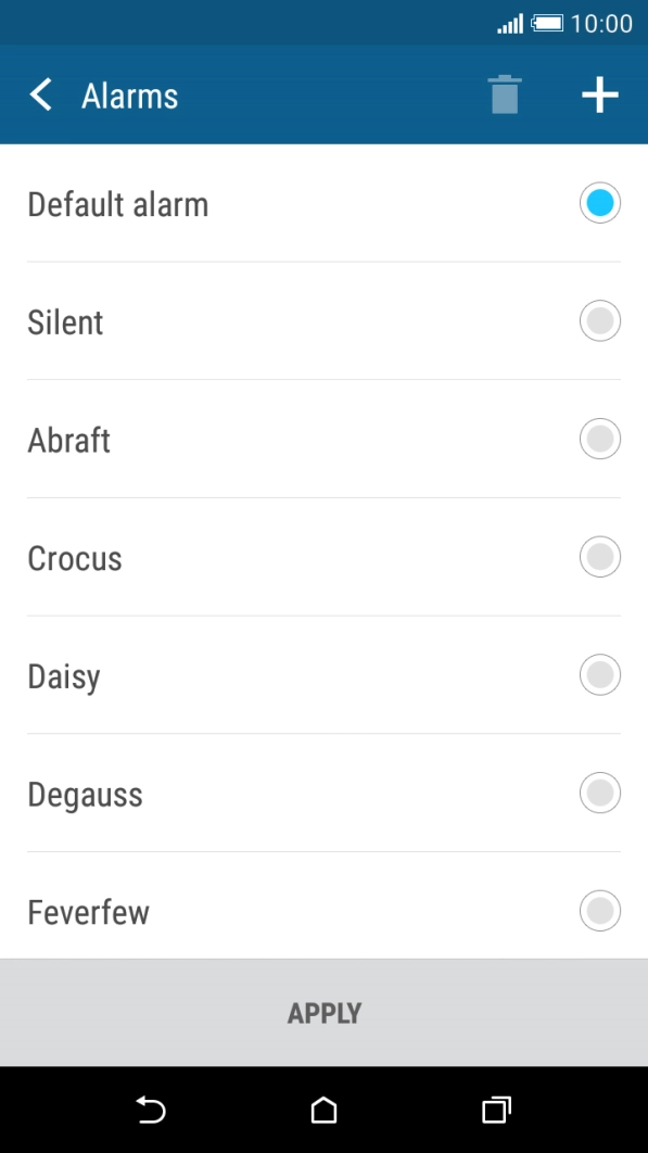 Press the required alarm tones to hear them.