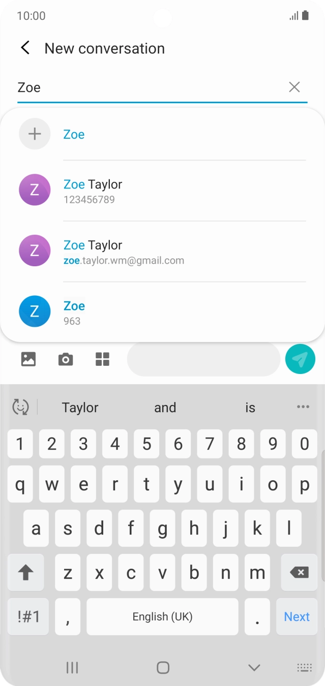 Press the required contact.