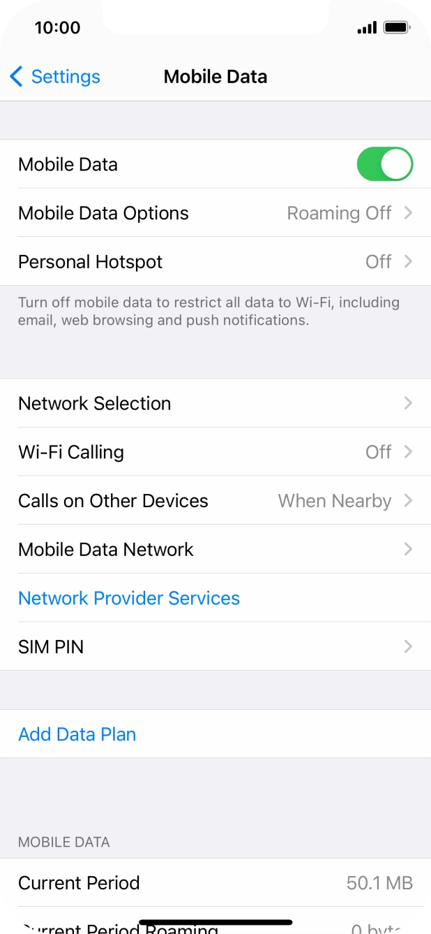 The total data usage is displayed next to Current Period.