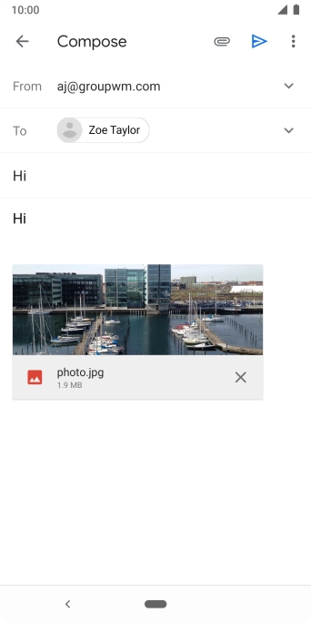 Press the send icon when you've finished your email. Press the send icon when you've finished your email.
