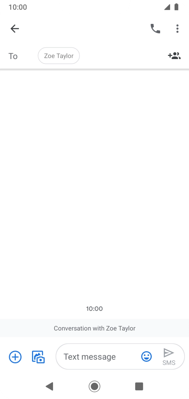 Press the text input field and write the text for your text message.