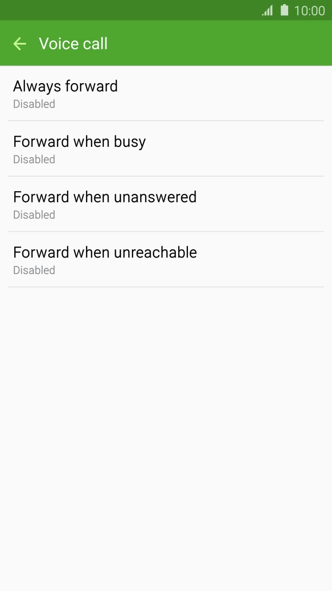 Press the required divert type.