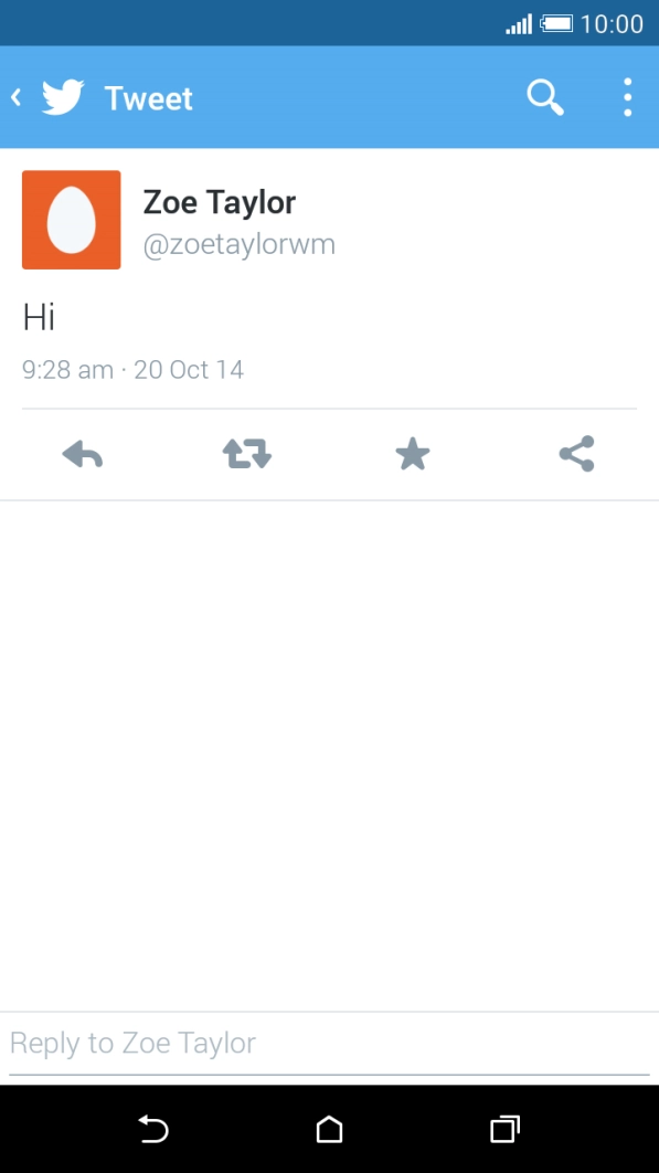 Press the reply icon.