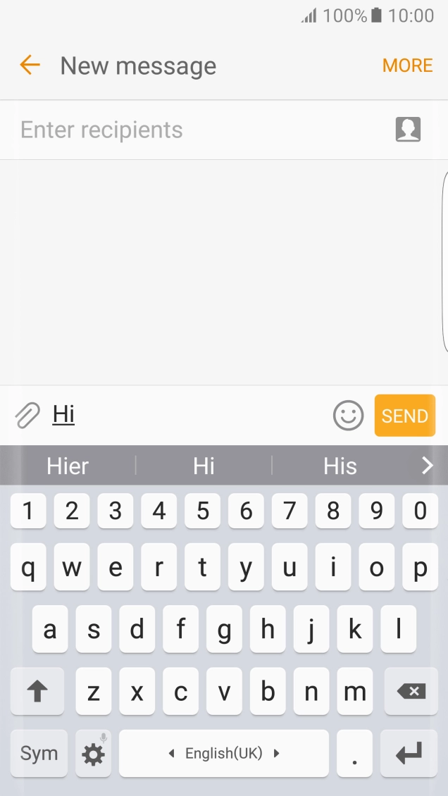 The word suggestions are displayed as you write.  Press the arrow for more word suggestions.
