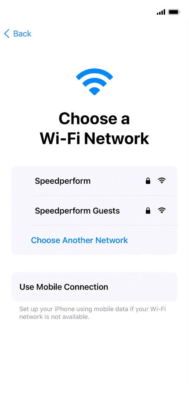 Press the required Wi-Fi network.