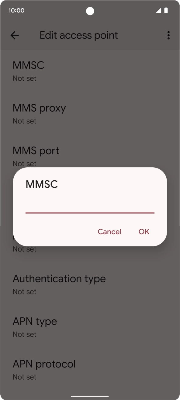 Key in http://mmsc.telstra.com:8002 and press OK.