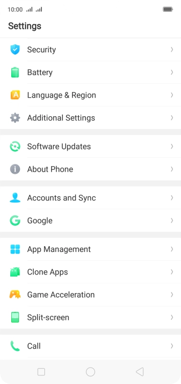 Press Accounts and Sync. Press Accounts and Sync.