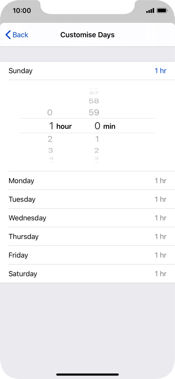 Select the required time limit.