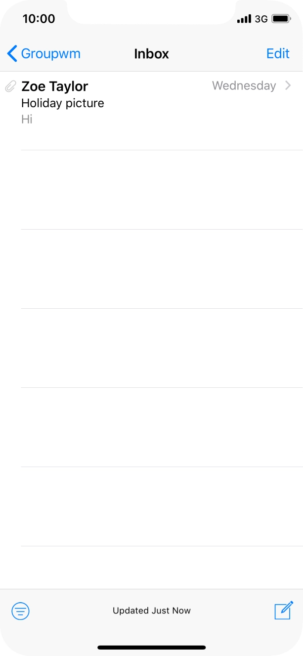 Press the new email icon. Press the new email icon.