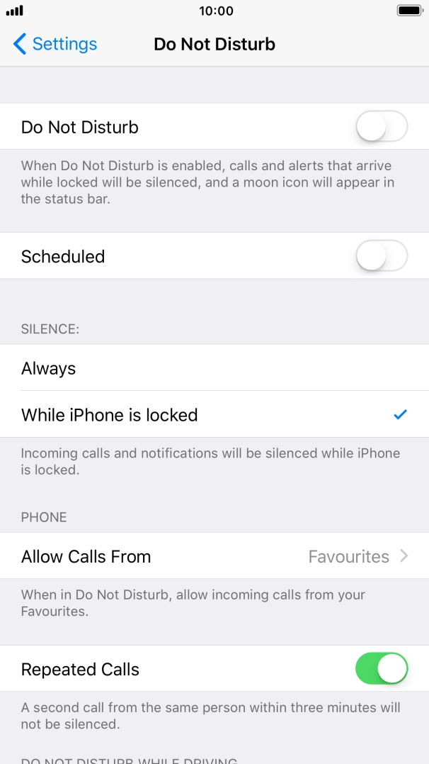 Press the indicator next to 
