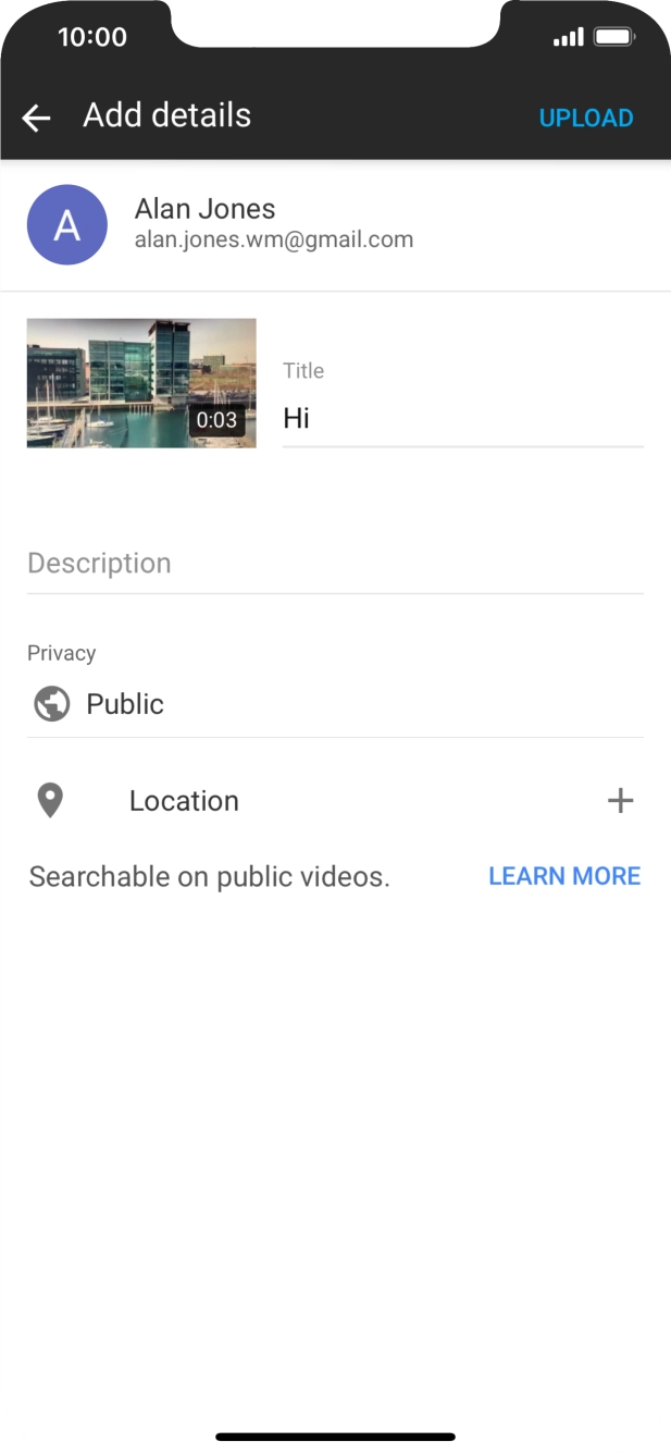 Write the required text and press UPLOAD. Write the required text and press UPLOAD.