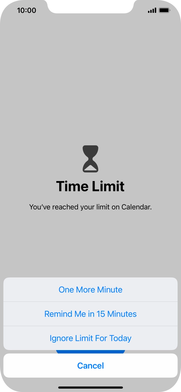 Press the required setting.