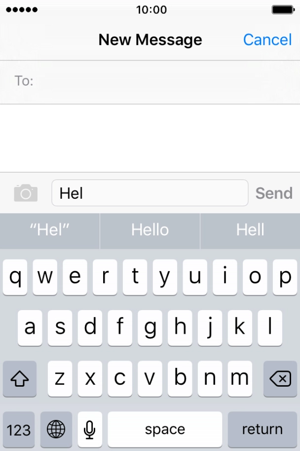 Press the required word to insert it.
