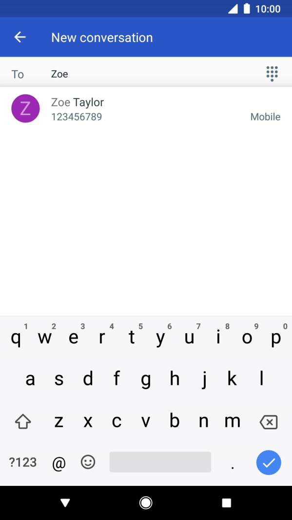 Key in the first letters of the recipient's name and press the required contact. Key in the first letters of the recipient's name and press the required contact.
