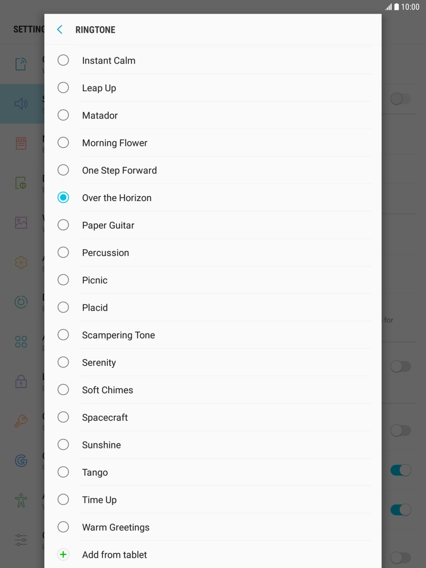 Press Add from tablet.