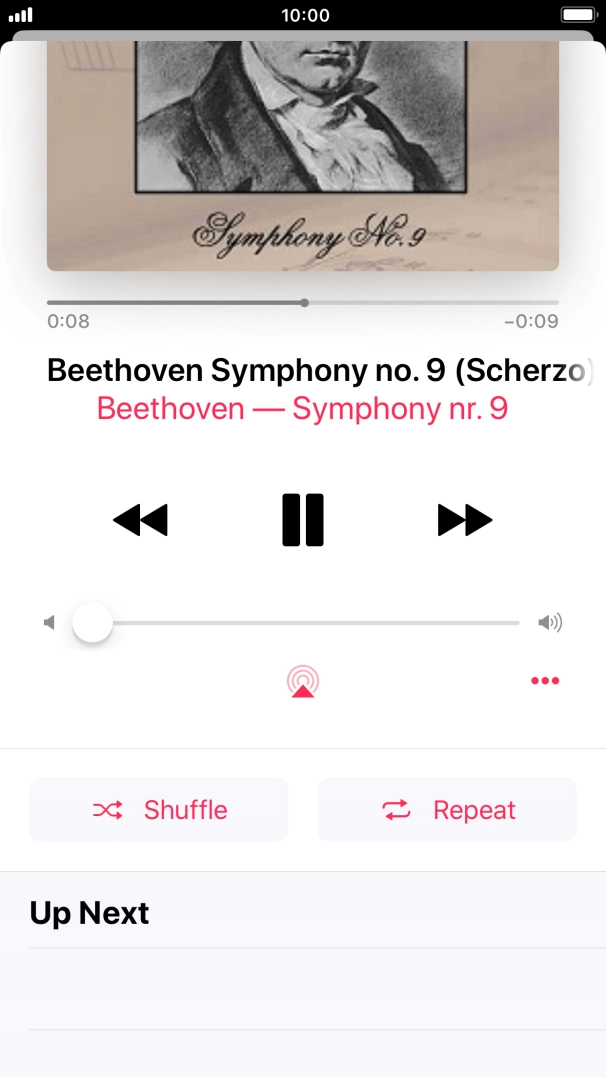 Press Shuffle to turn the function on or off.