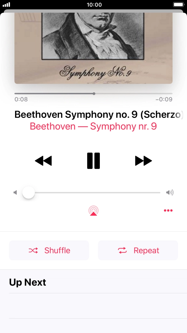 Press Shuffle to turn the function on or off.