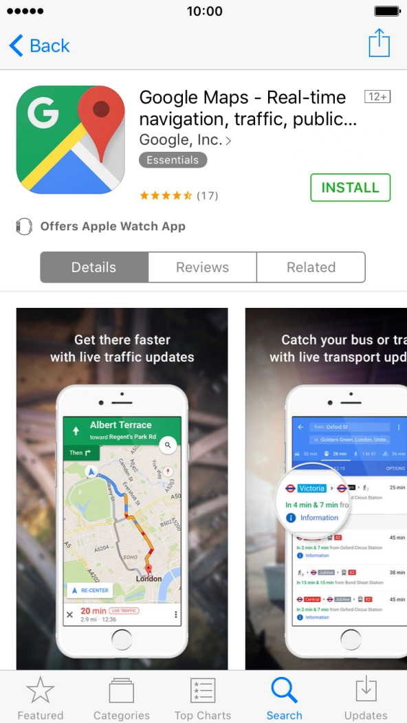 Press INSTALL and wait while Google Maps is installed.