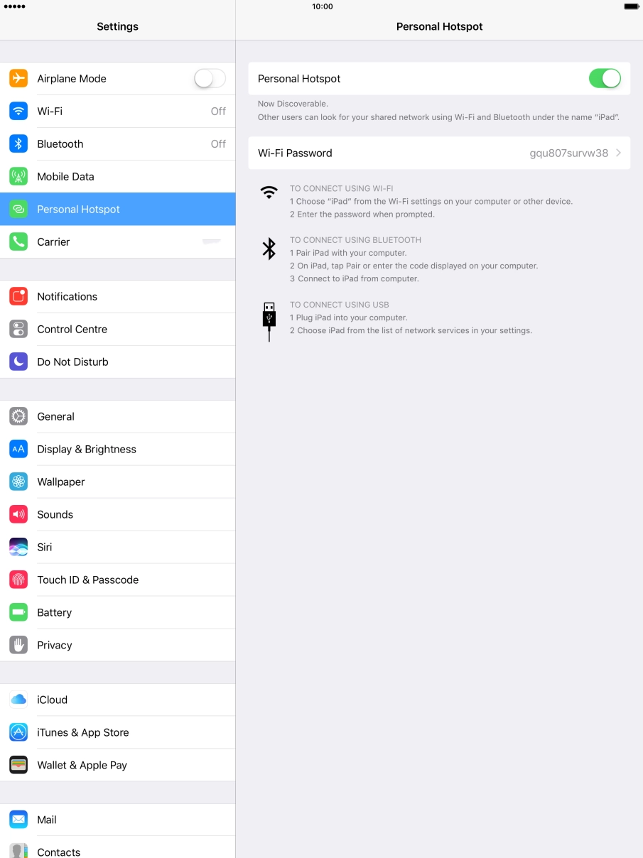 Press Wi-Fi Password and key in the required password.
