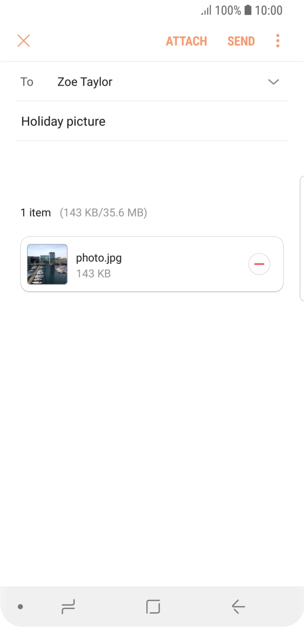 Press the text input field and write the text for your email.