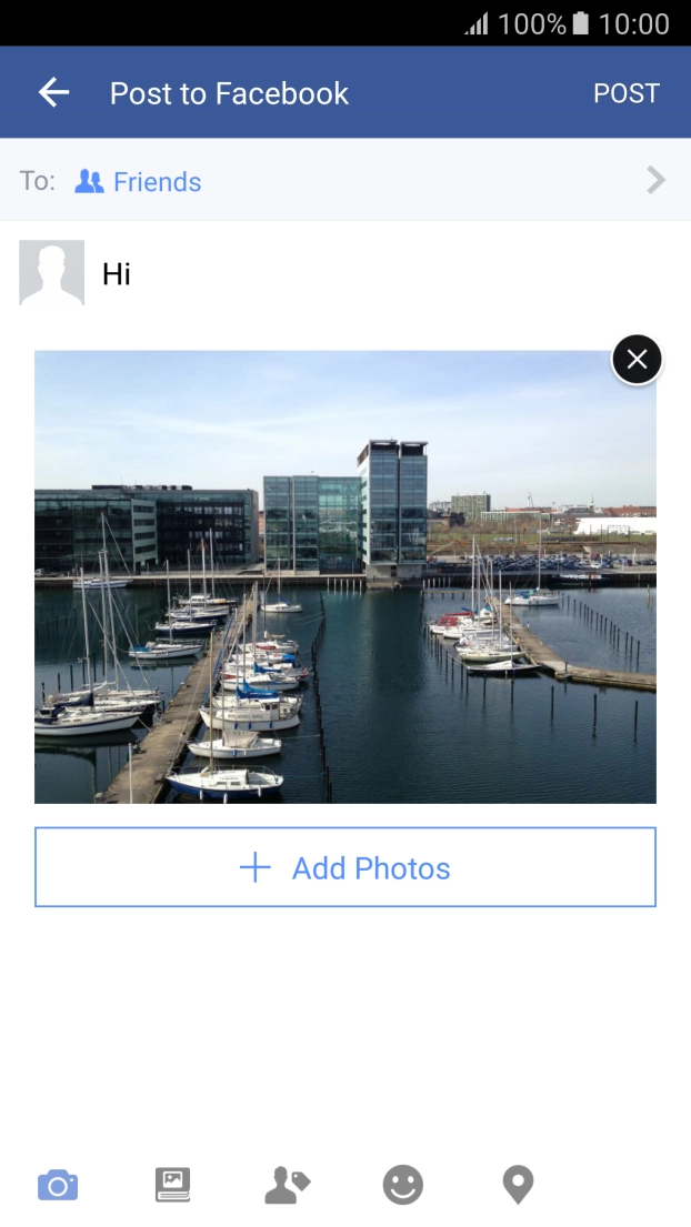 Write the required text and press POST.