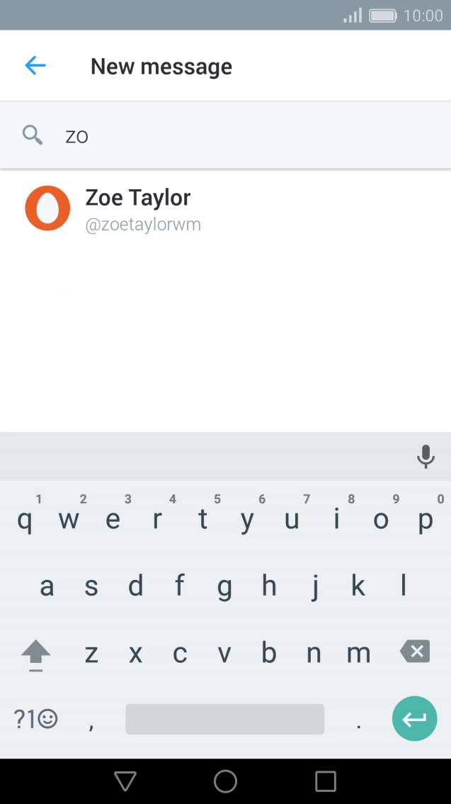 Key in the first letters of the recipient's name and press the required contact.