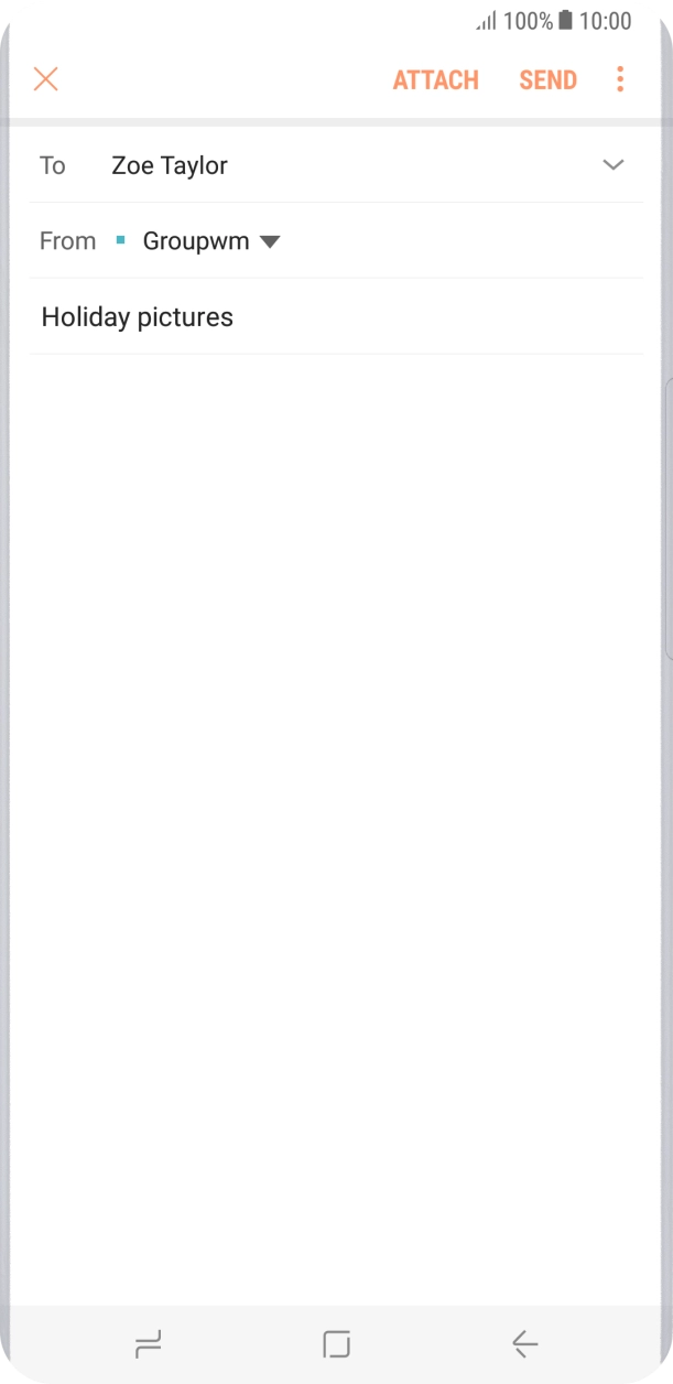 Press the text input field and write the text for your email.