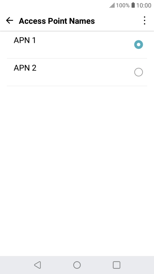 Press the field next to the data connection to activate it.