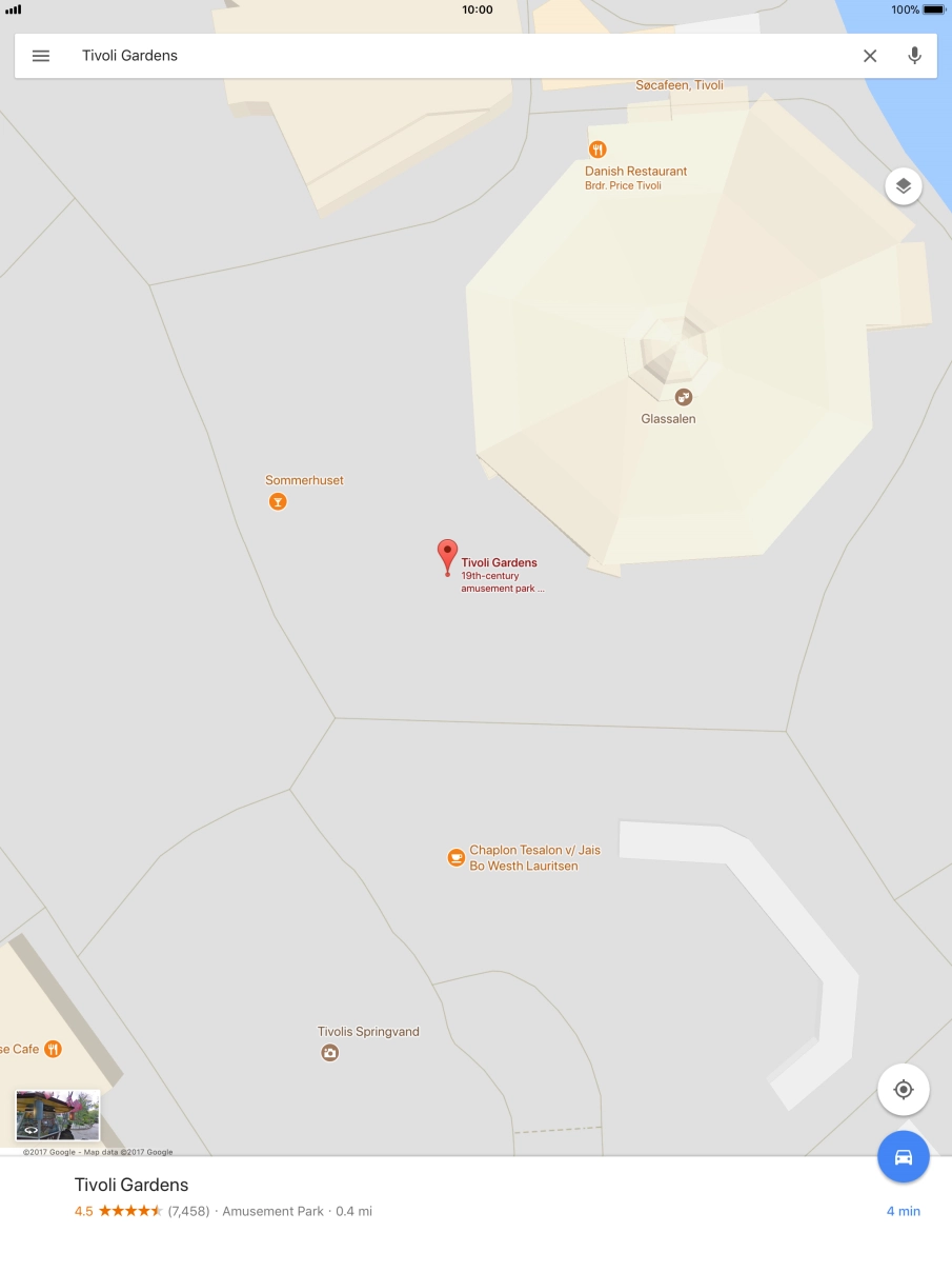 Press the destination at the bottom of the screen.