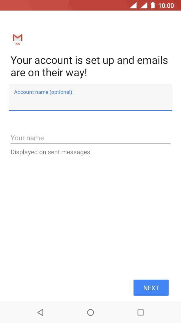 Press Your name and key in the required sender name.