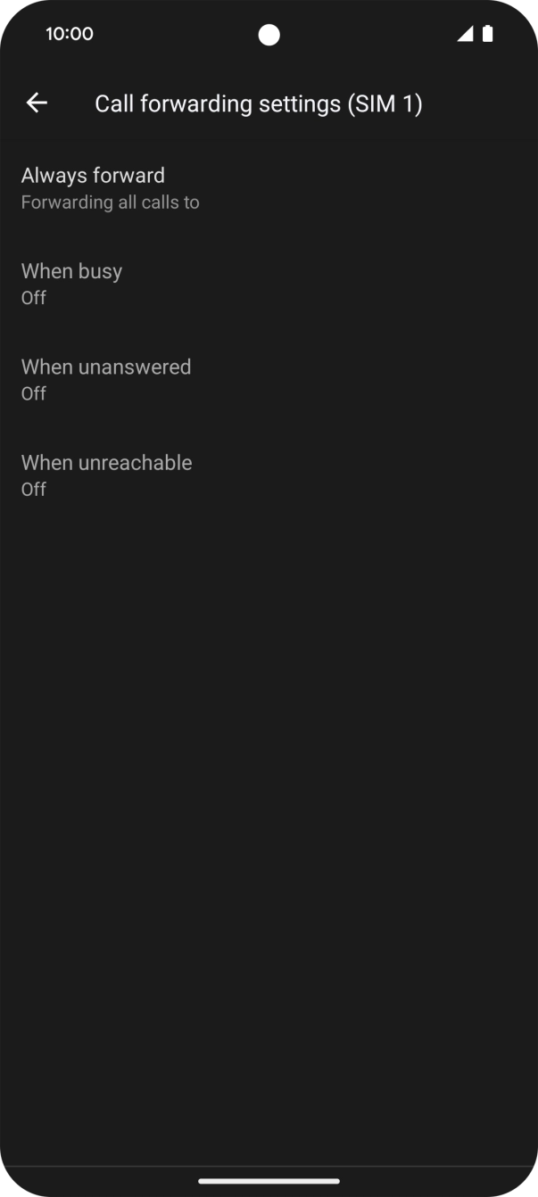 Press the required divert type.