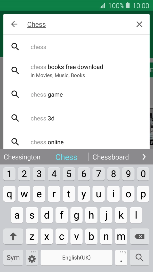 Key in the name or subject of the required app and press the search icon.