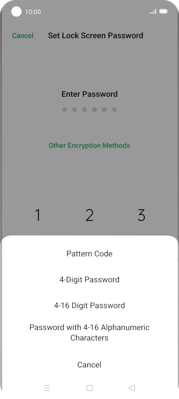 Press the required phone lock code and follow the instructions on the screen to create an additional phone lock code.
