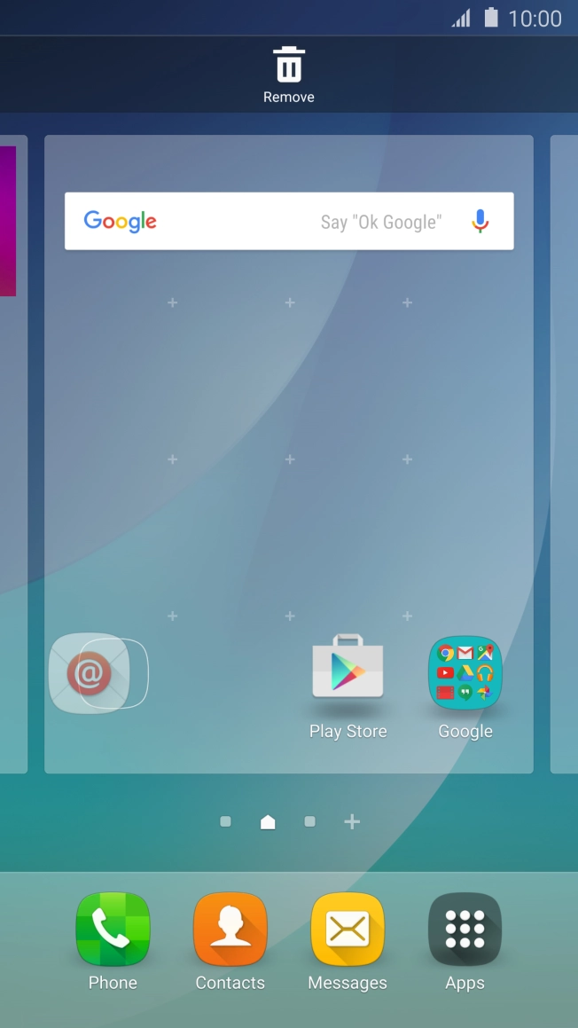 Drag the shortcut to Remove.
