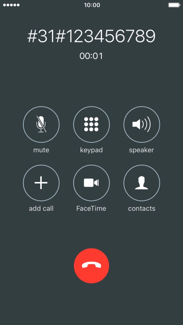 Press the end call icon. Press the end call icon.