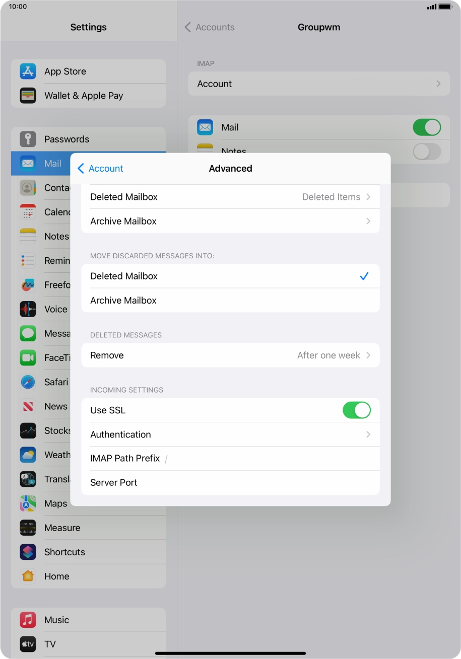 Press the indicator next to 