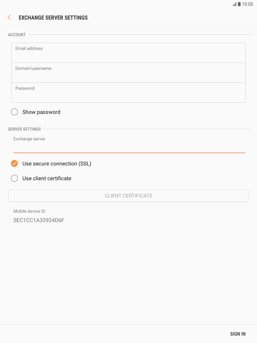 Press the field next to 