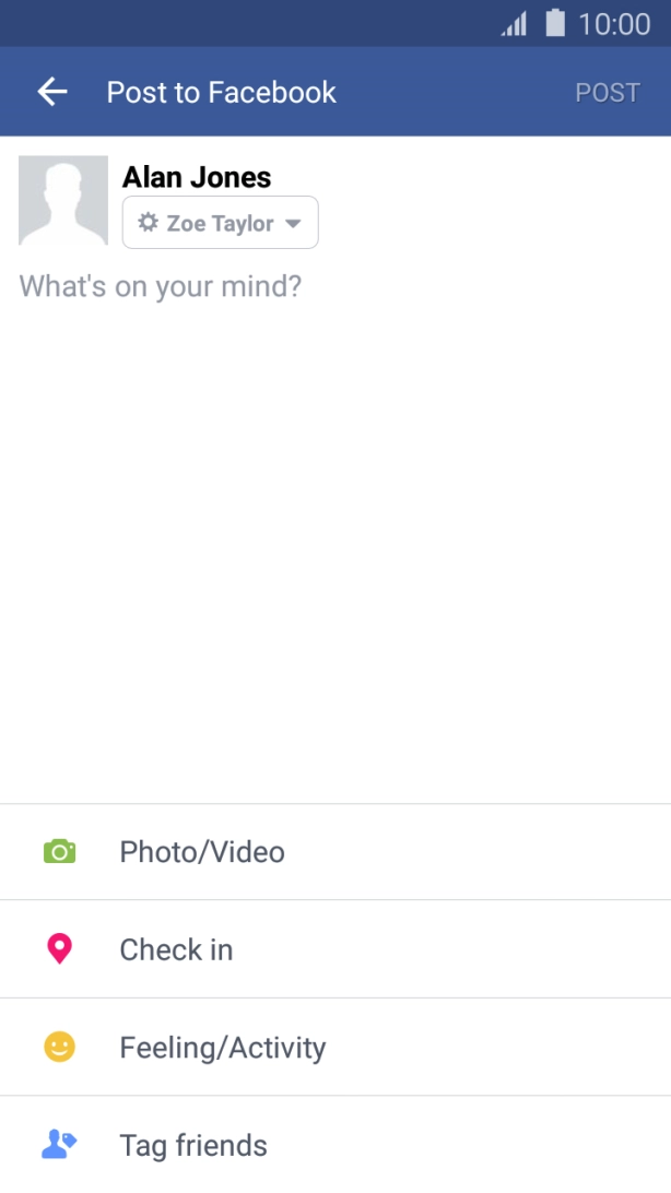 Press the text input field and write the required text.