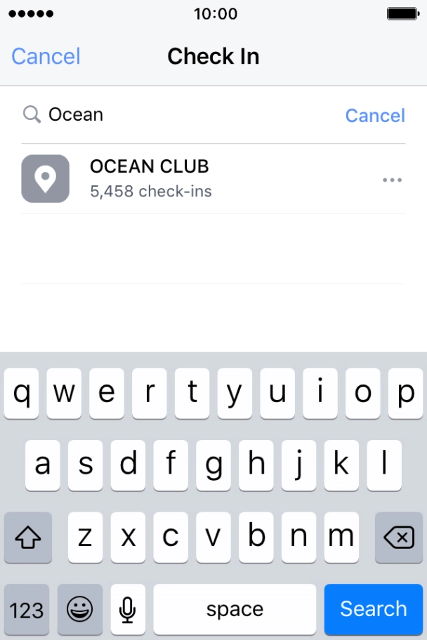 Press the required location.