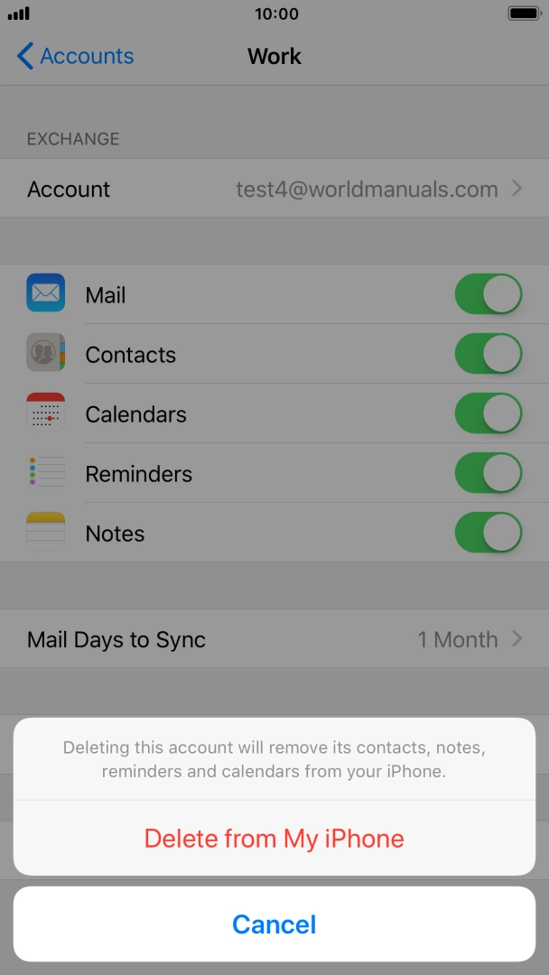 Press Delete from My iPhone.