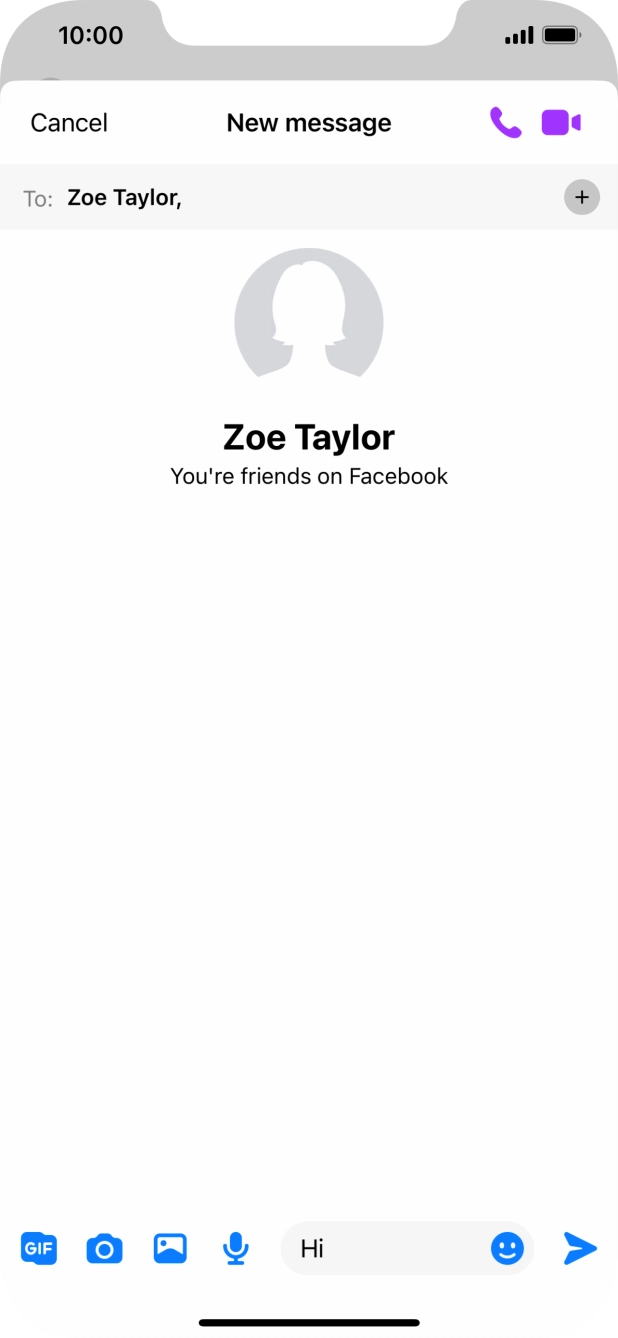 Write the required message and press the send icon.