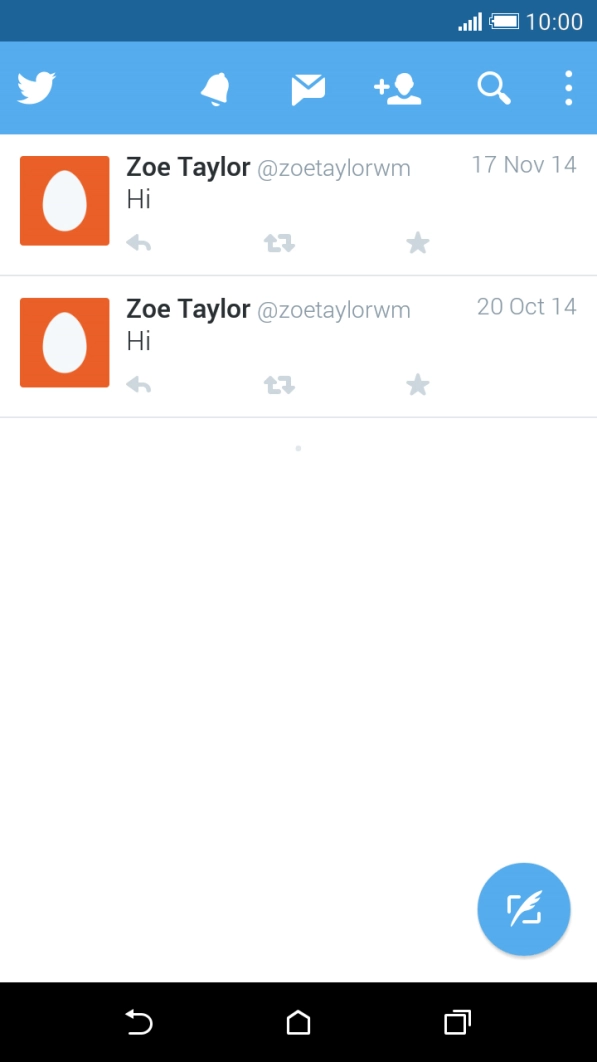 Press the new tweet icon.
